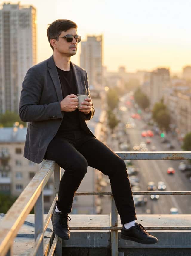 Urban Rooftop Sunset Portrait preview