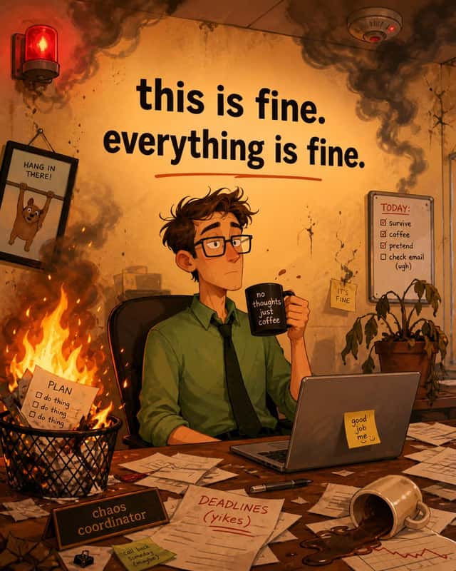 This Is Fine Office Meltdown preview