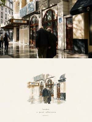 Editorial Travel Photo and Watercolor Split preview