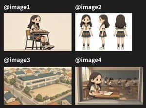 Four Anime School Reference Panels preview