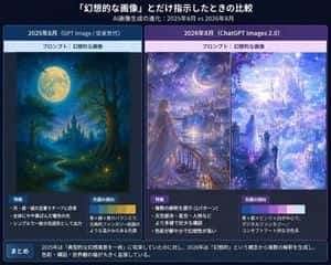 Japanese AI Fantasy Image Comparison Slide preview