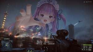 Giant Anime Maid Over Shanghai FPS Scene preview