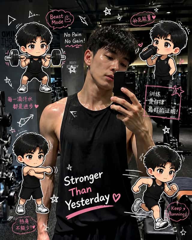 Gym Photo Chibi Transformation preview