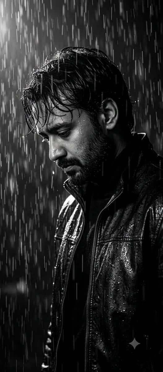 Cinematic B&W Noir Rain Portrait preview
