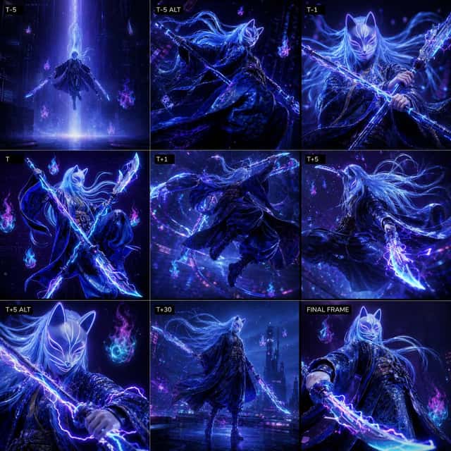 Cyber Kitsune Warrior Storyboard preview