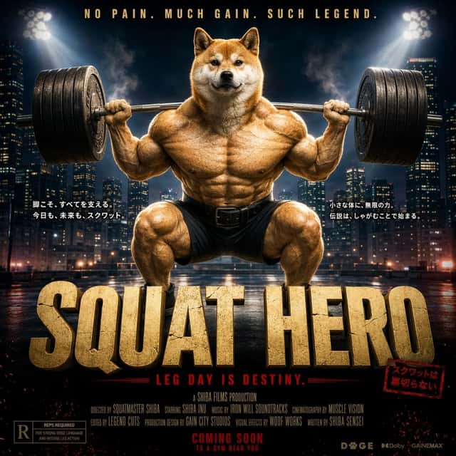 Cinematic Shiba Squat Hero Poster preview