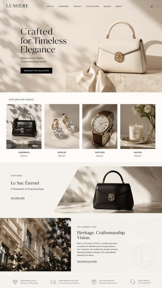 Luxury E-Commerce Landing Page Mockup preview