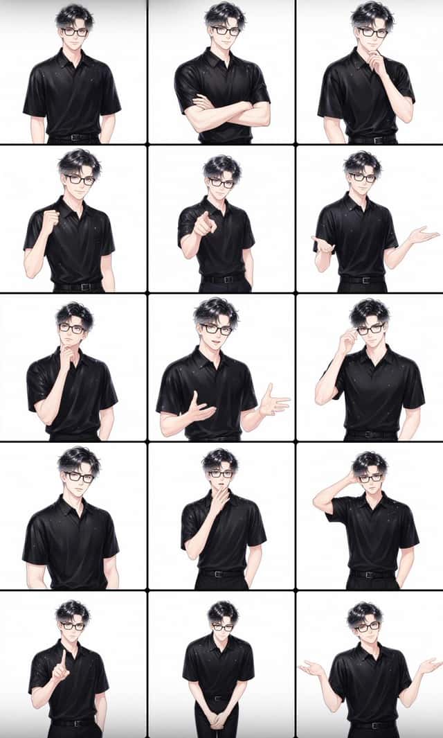 Male Presenter Avatar Pose Sheet preview
