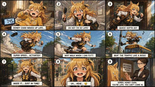 Anime Schoolgirl Late Morning Comic preview