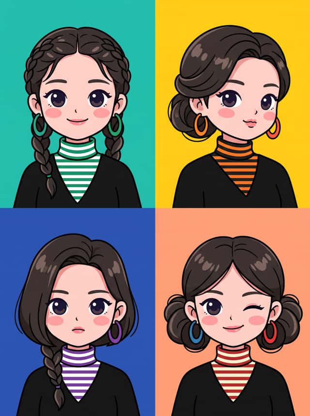 Korean Webtoon Chibi Girl Collage preview