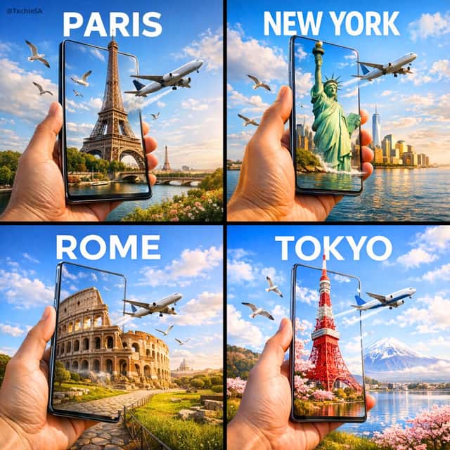 Travel Ad Phone Portal 3D Effect preview