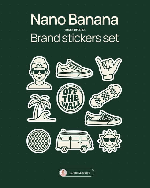 Brand Sticker Sheet Monoline Vector preview