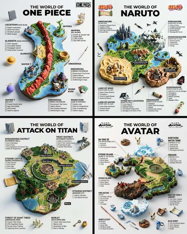 3D Fantasy World Map Infographic preview