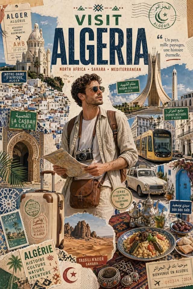 Algeria Travel Poster Graphic Collage preview