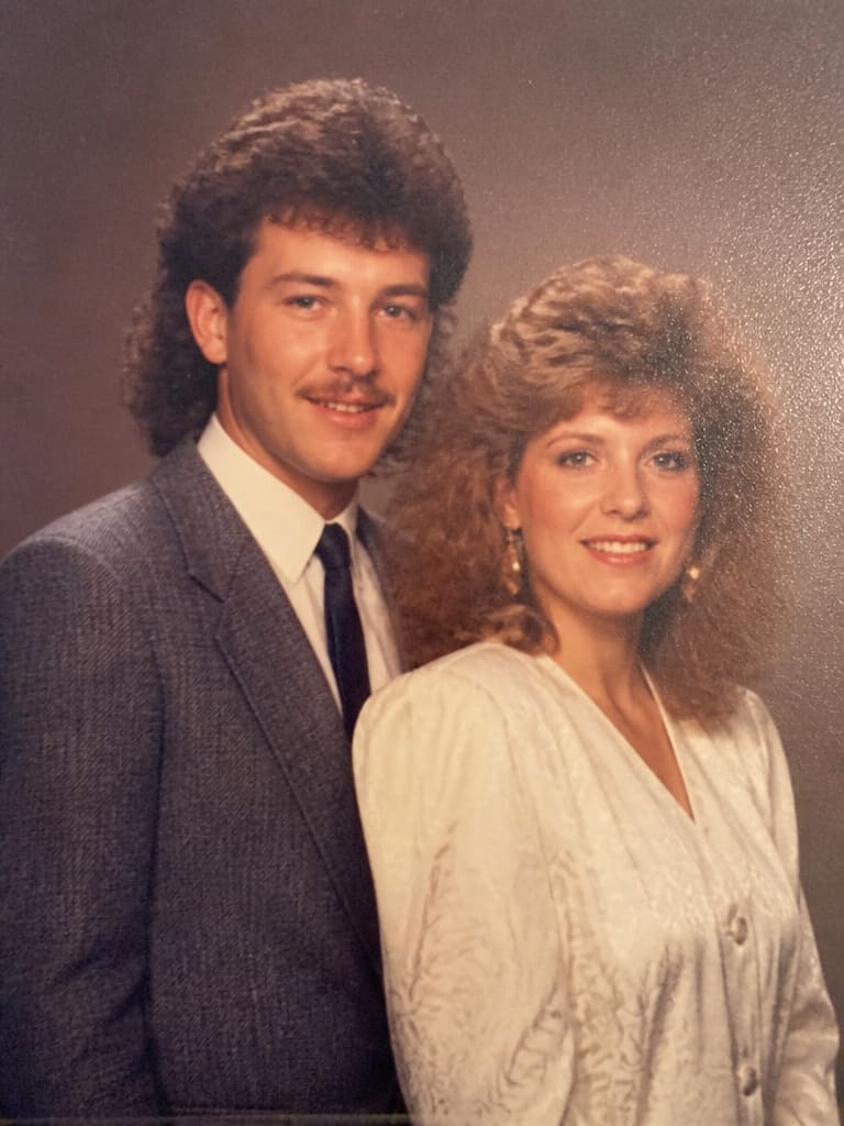 AI-generated sample for “80s Couple Studio Portrait”