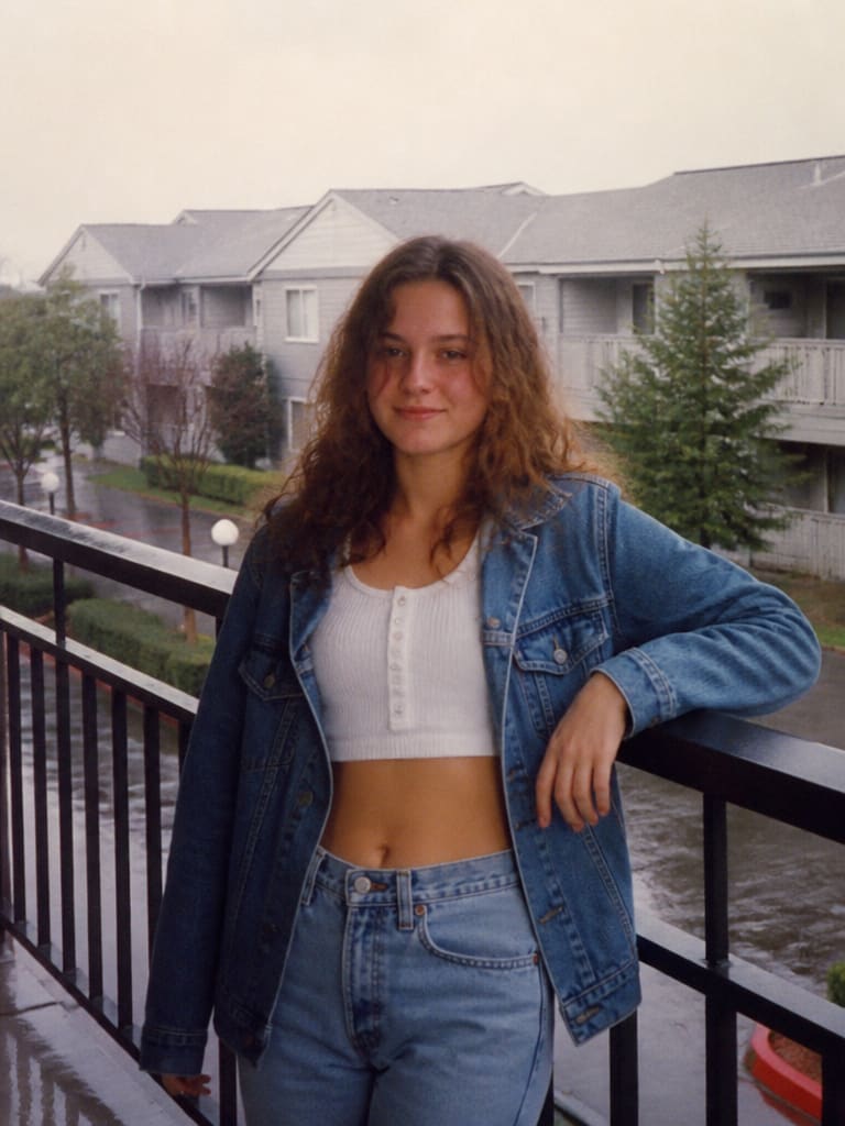 AI-generated sample for “90s VHS Balcony Photo”