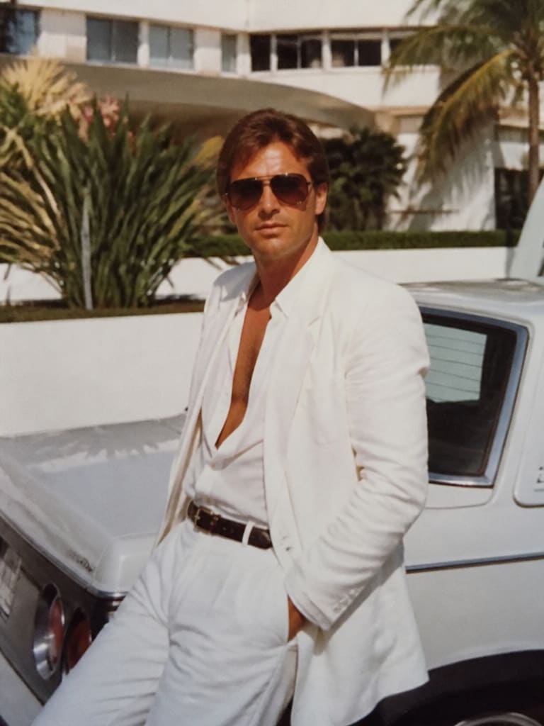 AI-generated sample for “80s Miami Lifestyle Portrait”