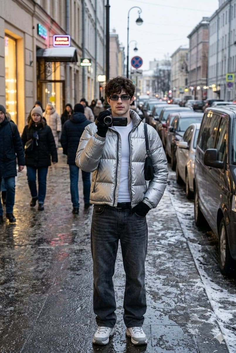 AI-generated sample for “Ultra-Realistic Winter Street Photoshoot”