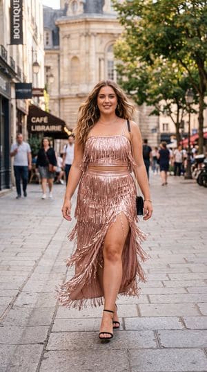 AI-generated sample for “Rose Gold Shimmer City Walk”
