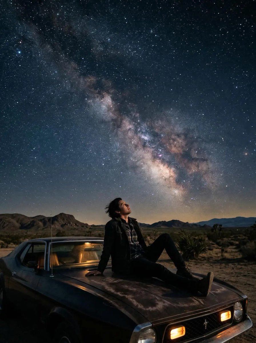AI-generated sample for “Cinematic Starry Night Portrait”