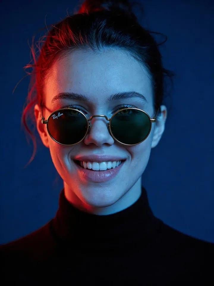 AI-generated sample for “Cyber-Noir Cinematic Portrait”
