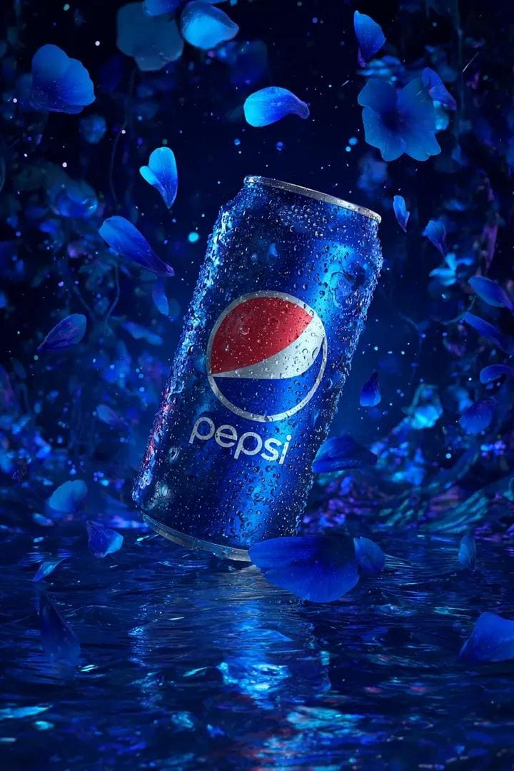 AI-generated sample for “Floating Pepsi Can in Cosmic Petals”