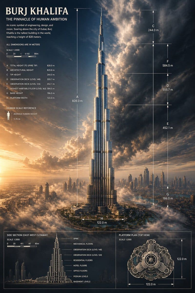 AI-generated sample for “Burj Khalifa Epic Infographic Poster”