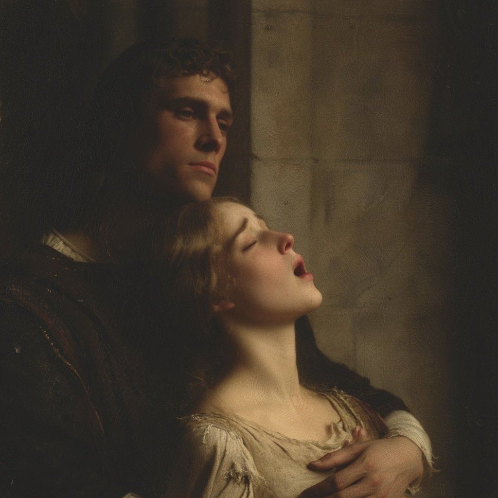 AI-generated sample for “Melancholic Medieval Woman and Man”