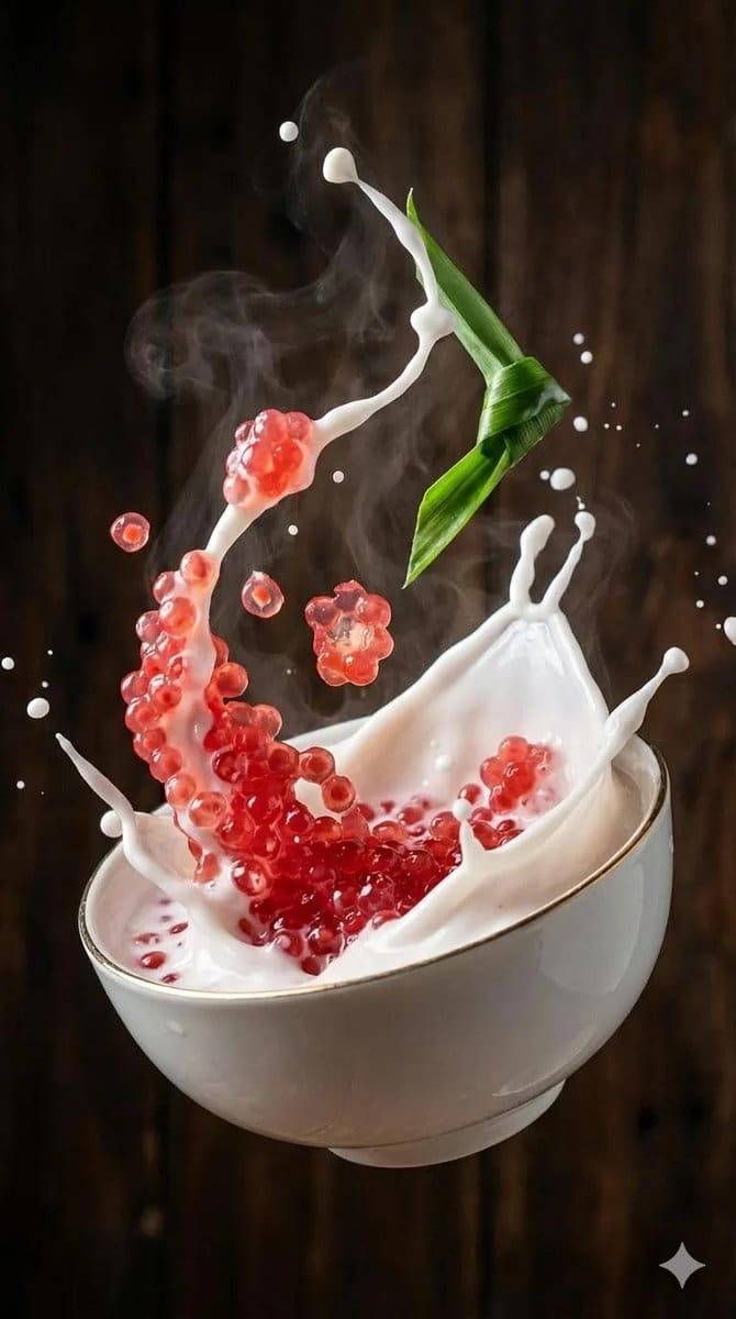 AI-generated sample for “Ultra-Realistic Food Photography of Dessert Splash”