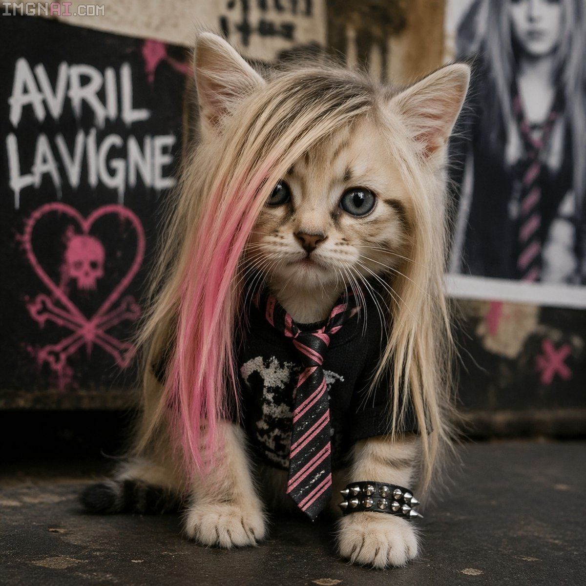 AI-generated sample for “Pop-Punk Emo Kitten Portrait”