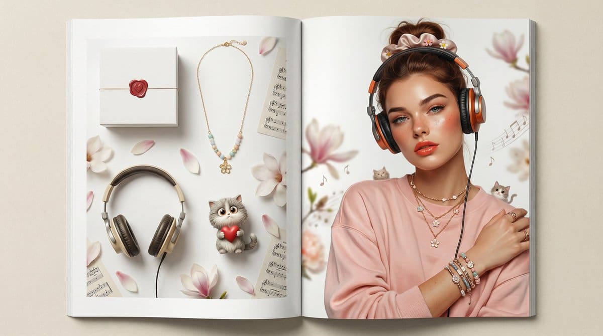 AI-generated sample for “Customizable Valentine's Day Magazine Spread”