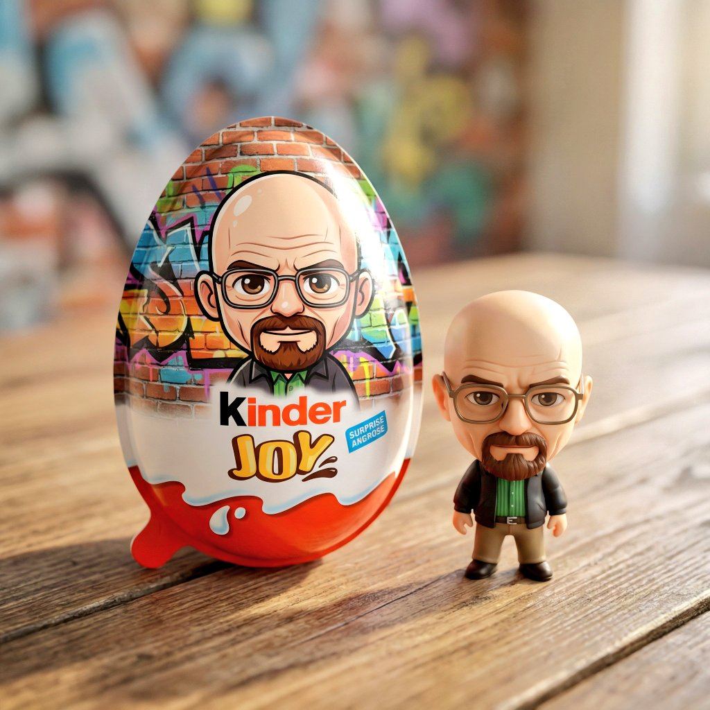 AI-generated sample for “Hyper-realistic Product Photo of Kinder Joy Egg”
