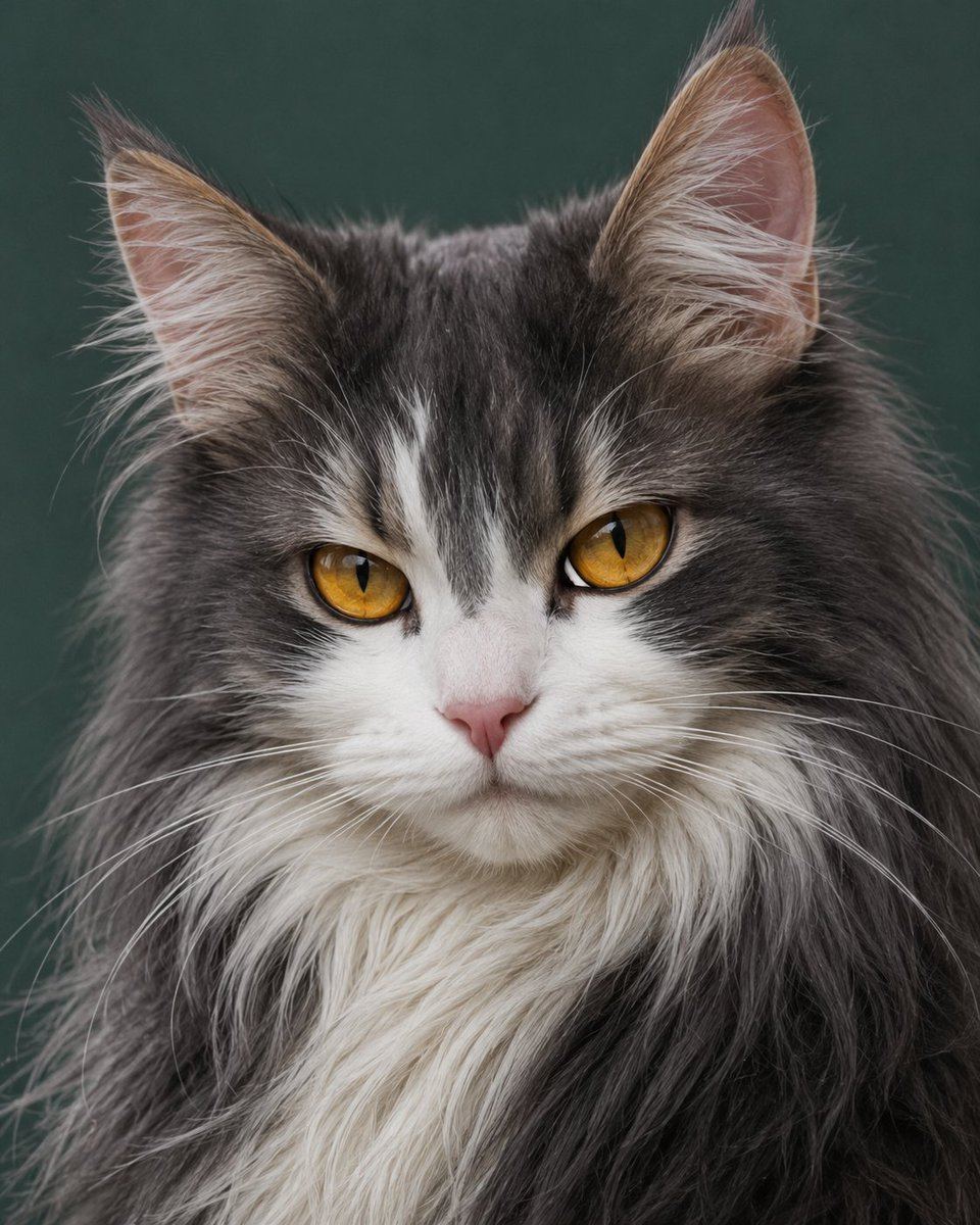 AI-generated sample for “Photorealistic Amber-Eyed Cat Portrait”