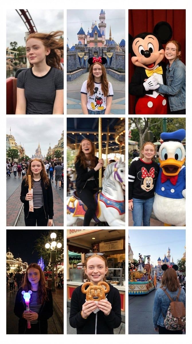 AI-generated sample for “Low-Quality Instagram Grid of Disneyland Moments”