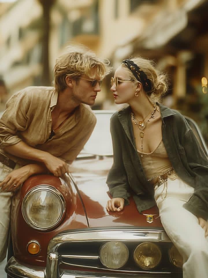 AI-generated sample for “70s Couple and Classic Car”