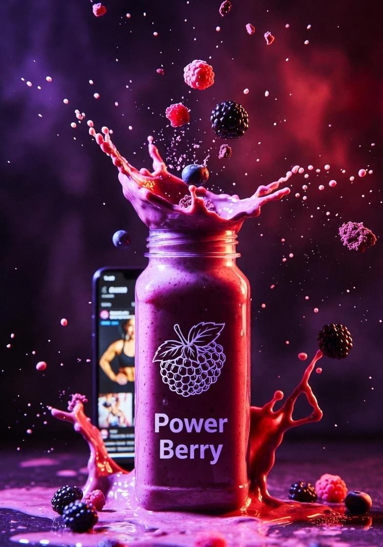 AI-generated sample for “High-Energy Smoothie Product Shot”