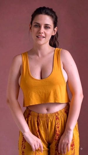 AI-generated sample for “Woman in Yellow Floral Trousers”
