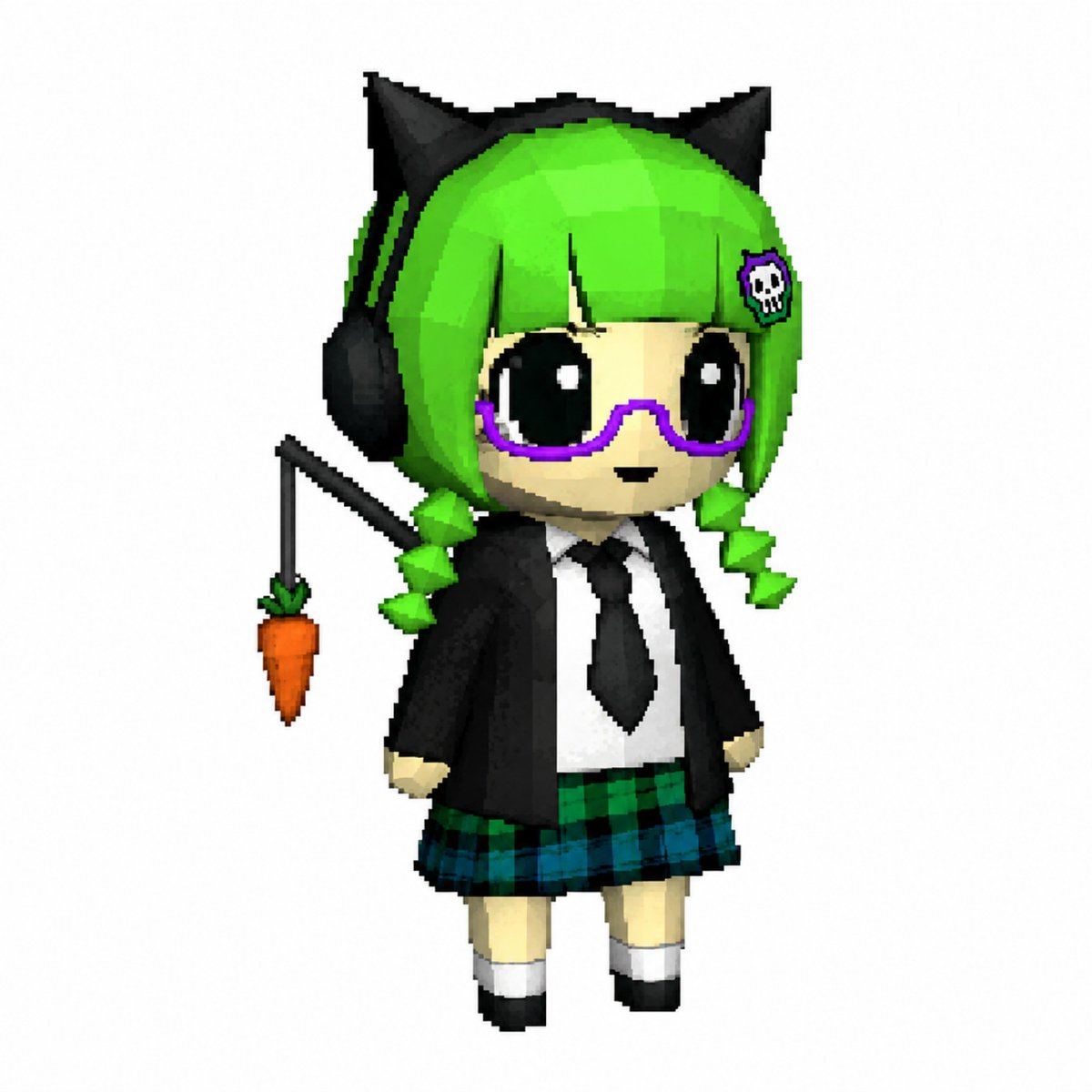AI-generated sample for “Voxel Chibi Cat-Ear Girl”