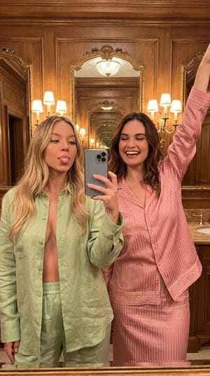 AI-generated sample for “Photorealistic Mirror Selfie of Two Women”