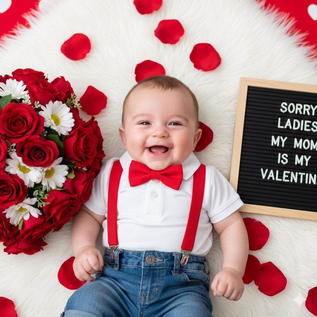 AI-generated sample for “Valentine's Day Baby Boy Portrait Prompt”
