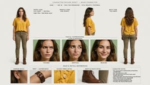 AI-generated sample for “Professional Character Design Sheet”