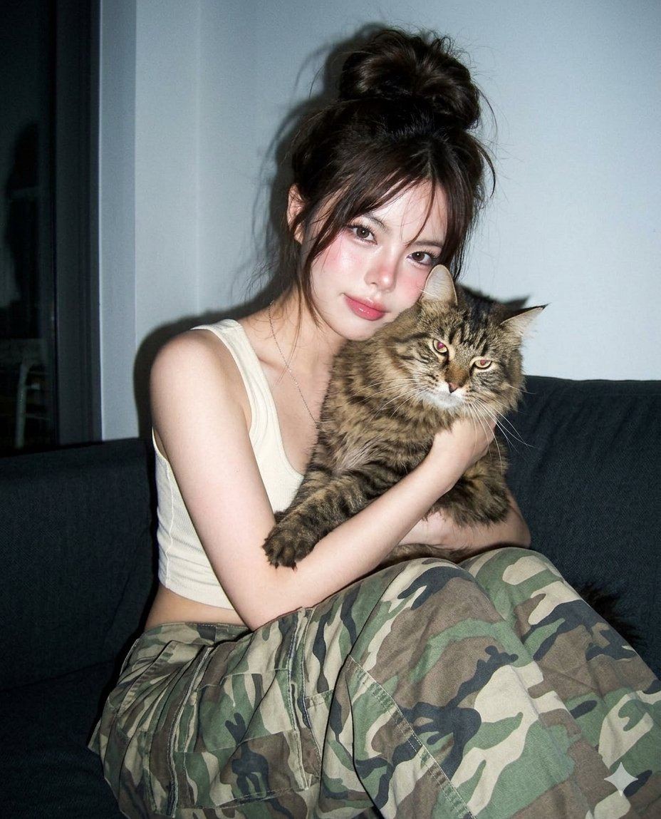 AI-generated sample for “Douyin Aesthetic Cat Portrait”