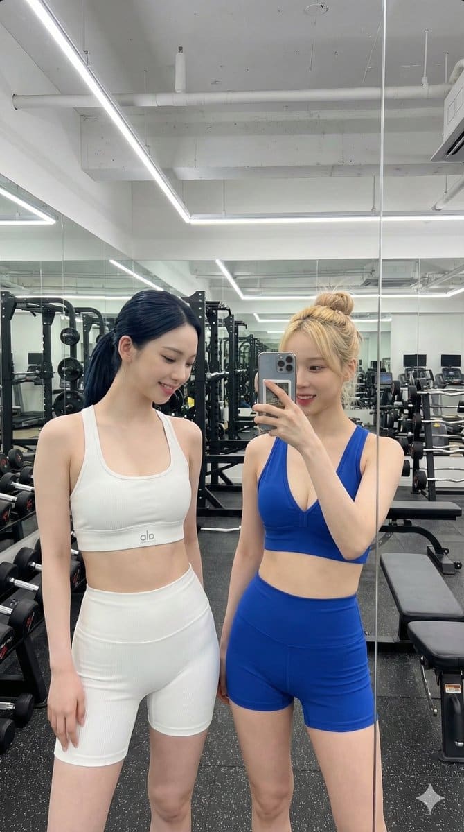 AI-generated sample for “K-Pop Idols Gym Mirror Selfie”
