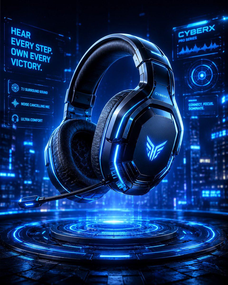 AI-generated sample for “Futuristic Gaming Headset Render”