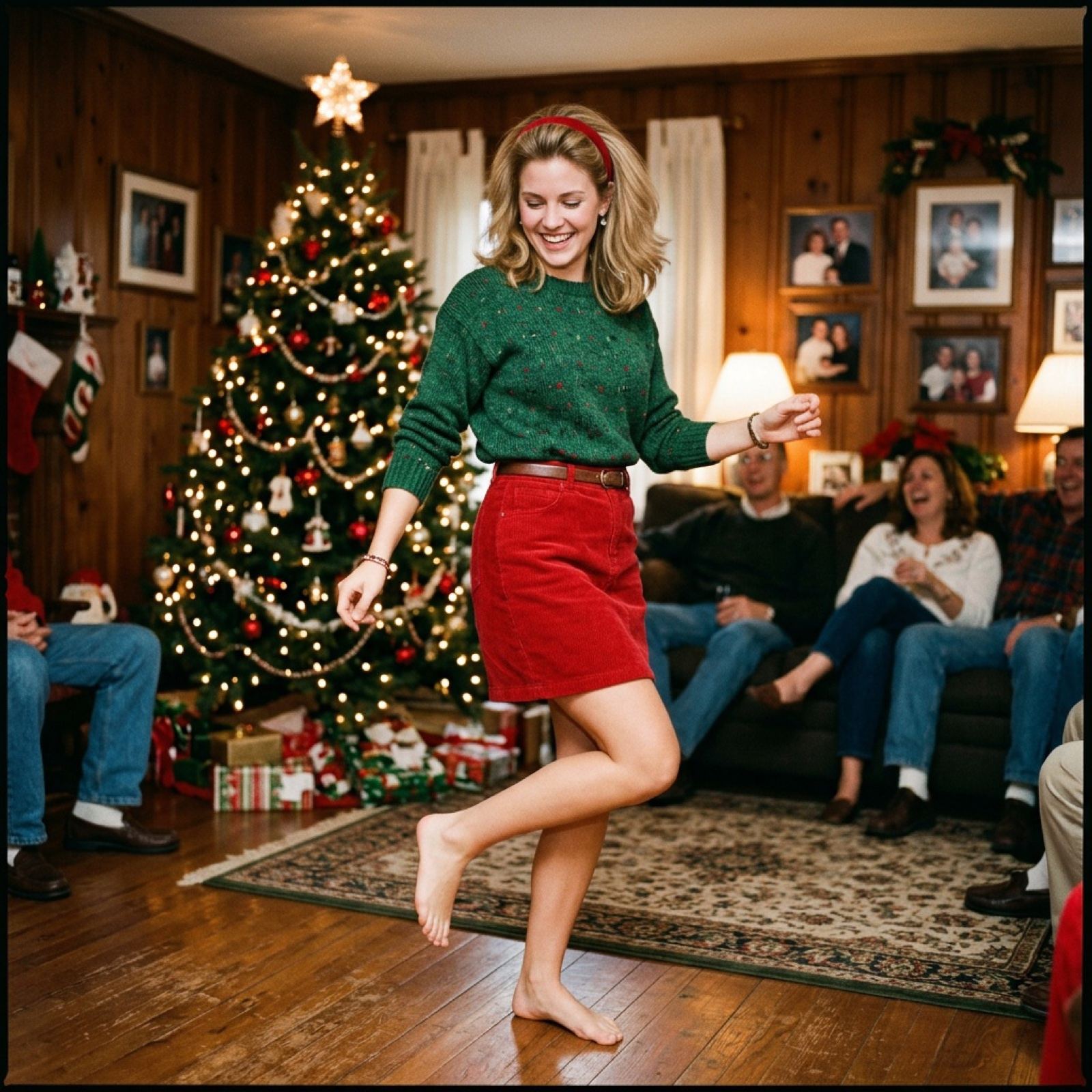 AI-generated sample for “Nostalgic Candid Holiday Scene with Motion Blur”