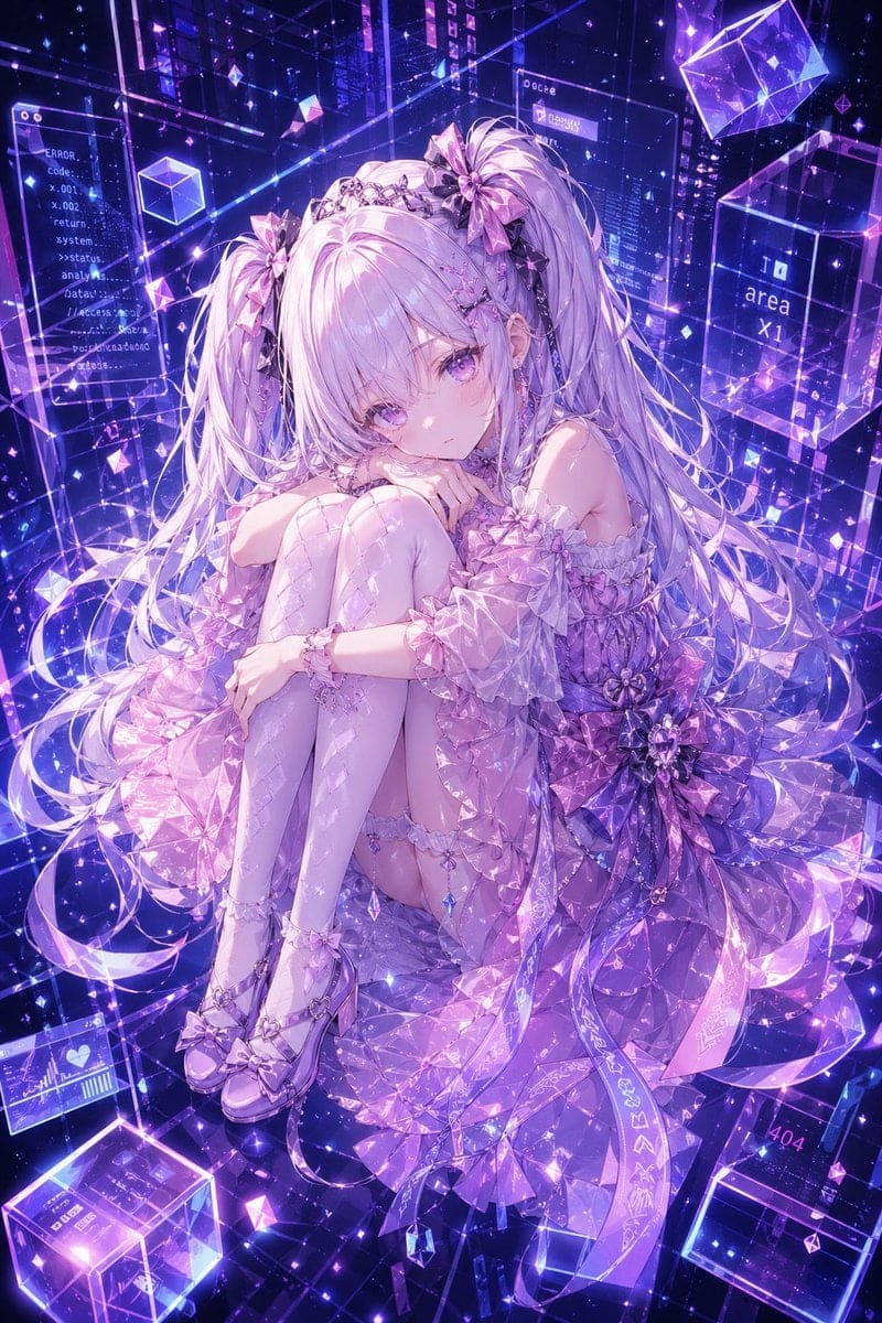 AI-generated sample for “gpt2-profile-avatar-cyber-crystal-anime-girl-portrait”