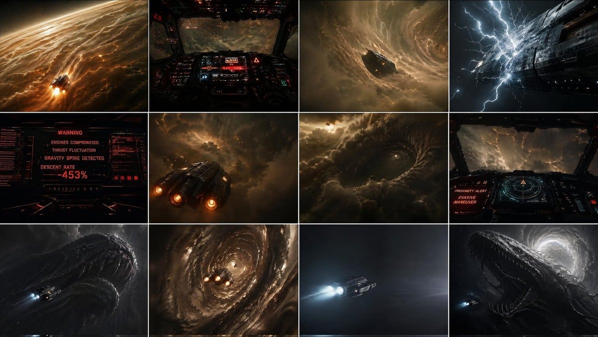 AI-generated sample for “gpt2-comic-storyboard-gas-giant-descent-storyboard”