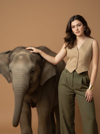 Pose with Elephant Studio Portrait