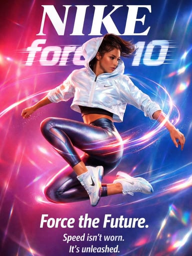 Futuristic Nike Fashion Ad with Light Trails