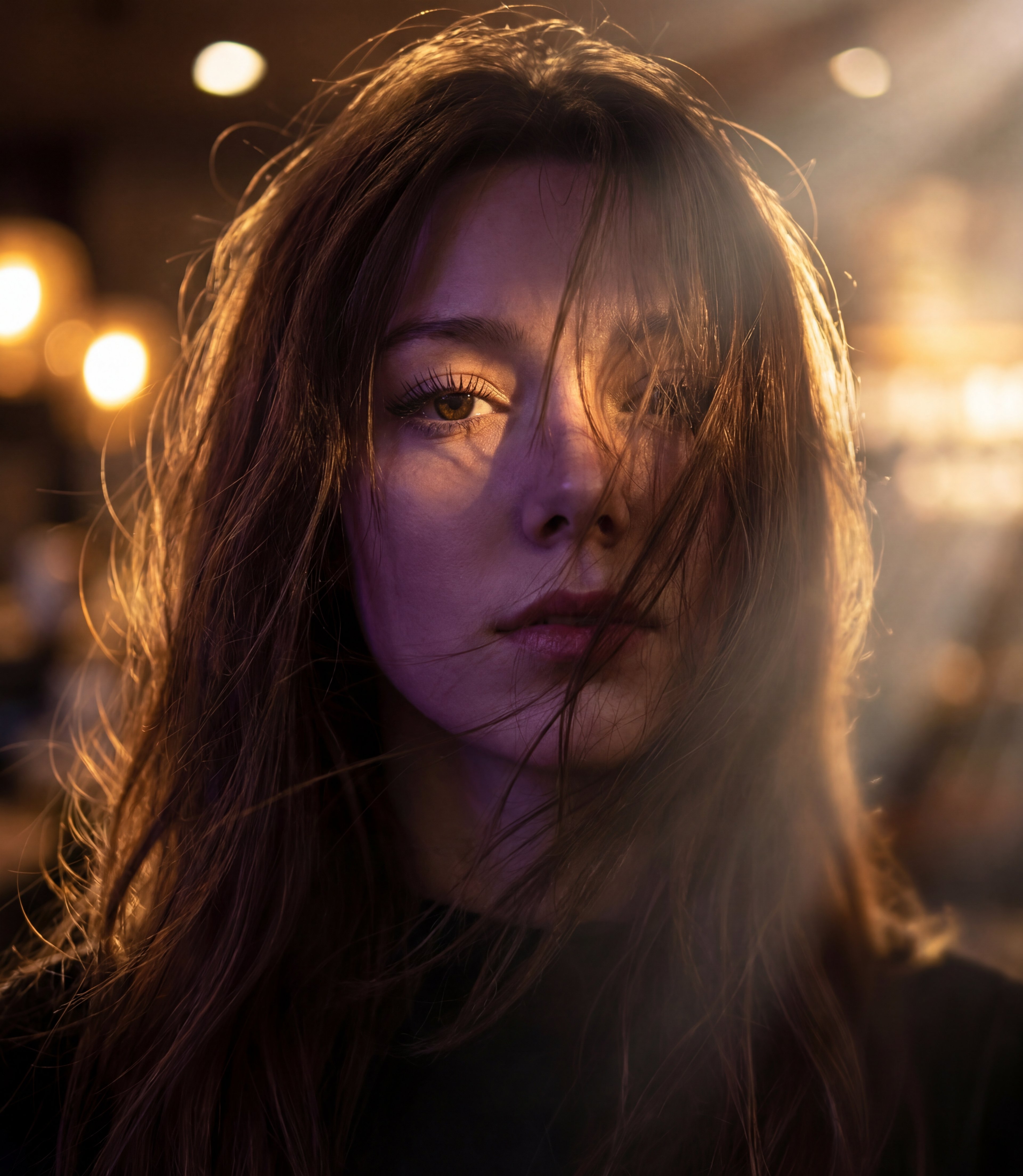 Messy Hair Glow Portrait
